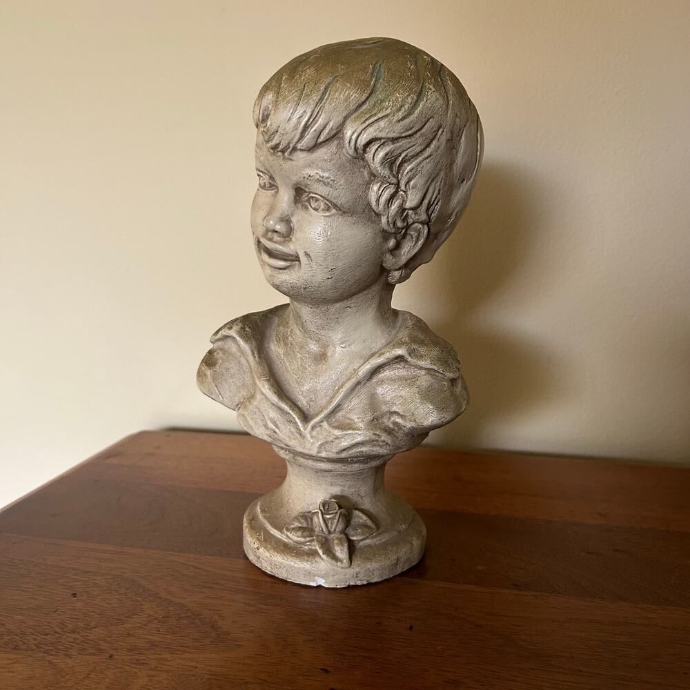 Vintage 1962 Universal Statuary Chalkware Boy Bust
